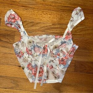 Floral Print Women's Crop Top